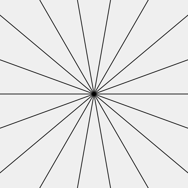 Perspektive schaffen mit einem Fluchtpunkt und Linien, welche zu diesem hinführen.